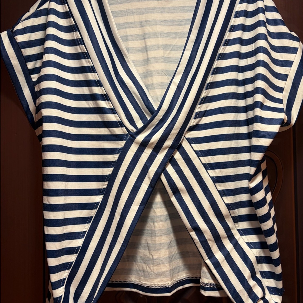 Striped Navy and White Women's Top